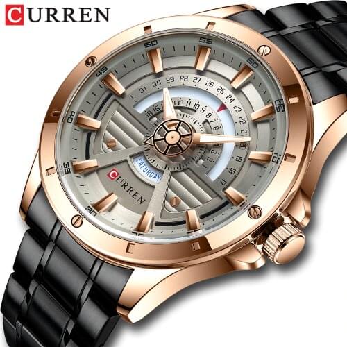 CURREN New Sport Waterproof Mens Watches Top Brand Luxury Quartz Clock Waterproof Big Dial Watch Men 8329 Relogio Masculino