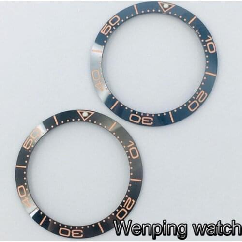 38mm high quality black deep blue watch ceramic bezel insert Fit 40mm mens watches