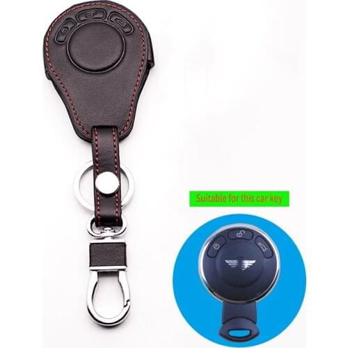Genuine Leather Car Key Case Cover Shell For BMW Mini Cooper Convertible Clubman R56 R57 R58 R60 R61 3 buttons starline a93