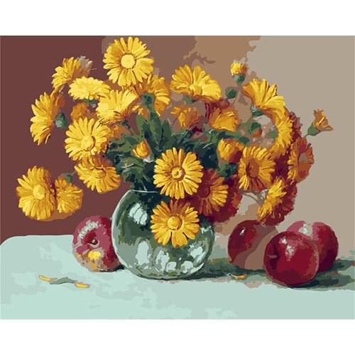 CraftArtGo Painting By Numbers Flower painting On Canvas HandPainted Gift Picture By Number Waterfall Kits Home Decoration