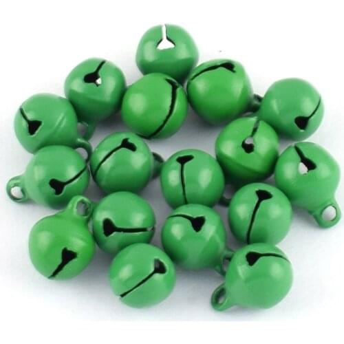 Green Jingle Bells Christmas Bells Decorative Bells Sound Bells Ornament Bells Beads Charm Pendants Jewelry Making Findings 8mm