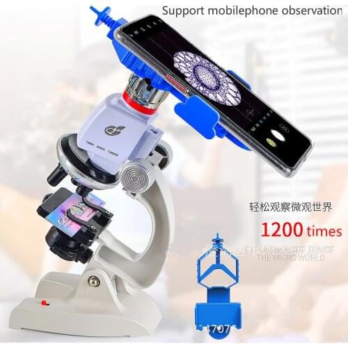 Childrens microscope 1200 times early teaching biology experiment set of toy science experimental equipment