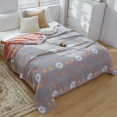 Cotton Muslin Throw Blanket for Bedding Summer Bedding Bedspread for Kids Adults Bed Cover Office Nap Cover