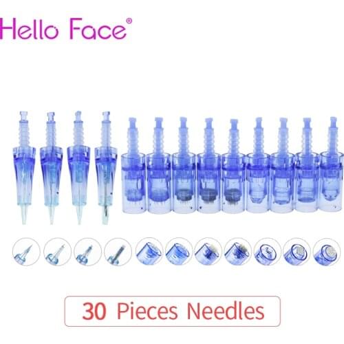 Derma Pen Cartridge 30PCS For Dr Pen Ultima A6 Tattoo Needle Auto Microneedle Bayonet 9 24 36 Pin Nano Cartridge