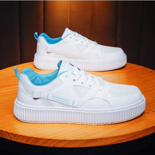 Sports Shoes Men Fashion White Breathable Mesh Man Chunky Lace Up Shoes Platform Low-top Durable Sneakers 2021 Summer New