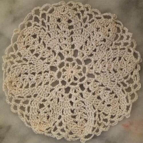 NEW Lace Round cotton table place mat pad Cloth crochet dish placemat cup mug wedding tea coffee coaster handmade doily kitchen
