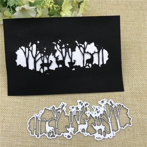 De bosque ciervos Fondo Metal Cutting Dies Stencils For Card Making Decorative Embossing Suit Paper Cards Stamp DIY