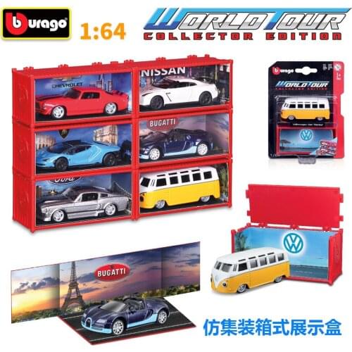 BBurago1:64 simulation alloy automobile model is packaged with imitation container display box and blister back card