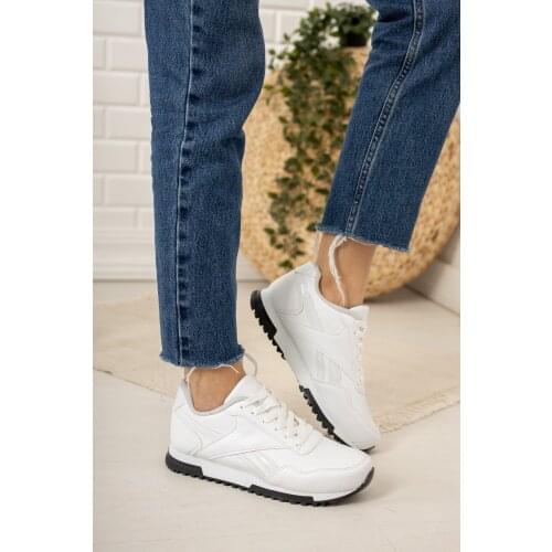 Fashion Grinder Women White Black Bottom Sneaker Md1053-101-0001