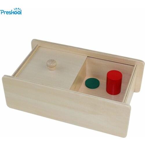 Montessori infant baby Toy Box With Sliding Lid Wood Learning Educational Preschool Training Brinquedos Juguets 24 months toys