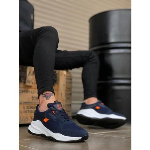BA0175 High Bottom Casual Laced Navy Blue Sneakers Men 'S Shoes
