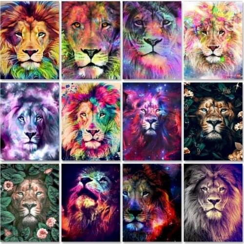 SDOYUNO 60x75cm Paint By Numbers Lions DIY Set of Acrylic Paint For Painting By Numbers On Canvas Animals Pictures Home Decor