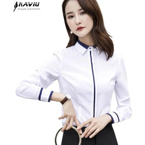 2109 New Fashion Women Shirt Formal Busines Long Sleeve Slim Blouses Office Ladies Elegant Tops Gray White