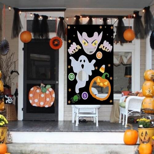 Halloween Hanging Toss Game Bag Felt Throwing Sandbags Strip Decoration Childrens Outdoor Games Party Home Decor Gift Funny