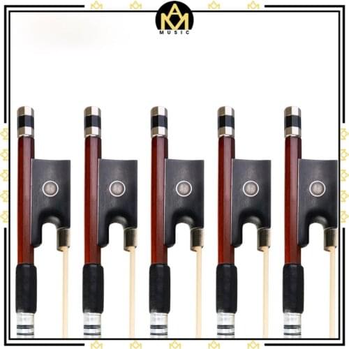 5pcs/1set 4/4 Full Size Violin Bow Brazilwood Bow Ebony Frog W/ Paris Eye Inlay Strong Fast Response And Well Balanced Playing