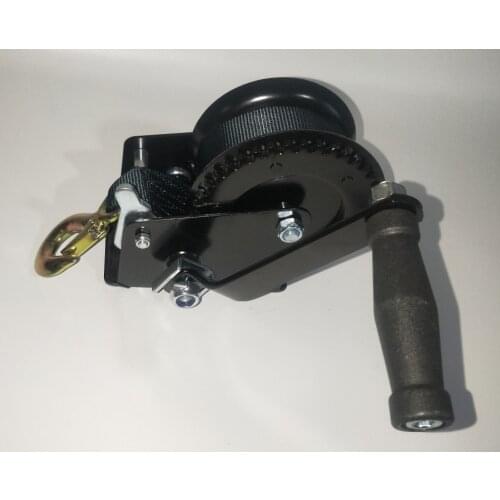 1200 lbs black webbing manual winch winch rope length 10m