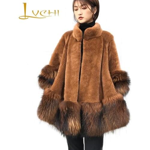 LVCHI Winter 2019 Import Swan Velvet Real Mink Coats Womens Natural Fur Coat O-Neck Long Sleeve Loss Causal Slim Mink Fur Coats
