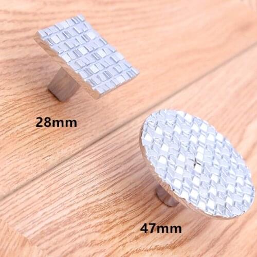 Modern simple fashion furniture knobs silver mosaic drawer cabinet knobs pulls chrome mosaic dresser cupboard door handles knobs