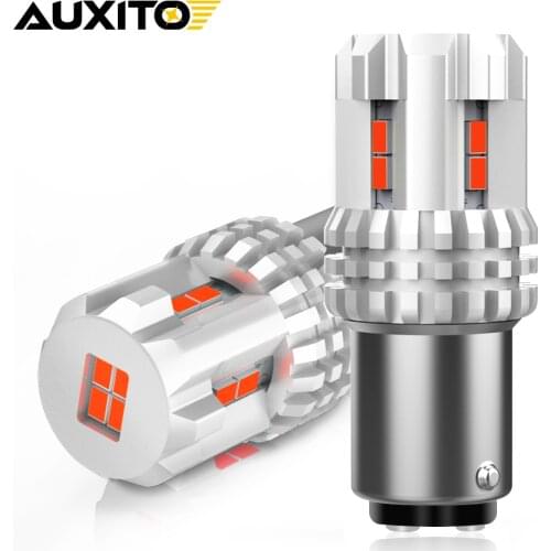 AUXITO 2Pcs 1157 P21/5W BAY15D LED Auto Brake Lights 12Pcs 3020 SMD LED Car Daytime Running Light Stop Tail Bulbs 12V Red Color