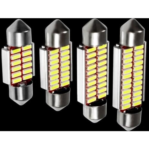 4pcs High Quality 31mm 36mm 39mm 41mm C5W C10W 4014 LED CANBUS Car Festoon Lights Auto Interior Dome Lamp Reading Bulb White 12V