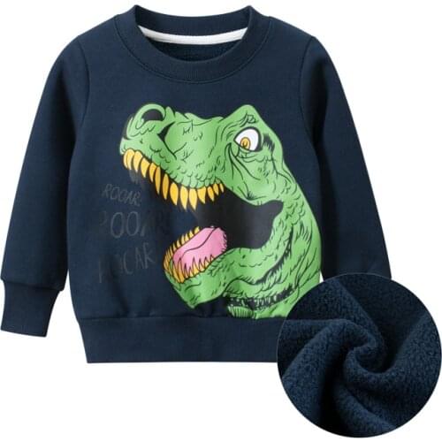Boys Hoodies Animal Pattern Autumn Winter Outwear Print Dinosaur Children Sweatshirts Kids Clothes Baby Boy Pullovers 2-8 Years
