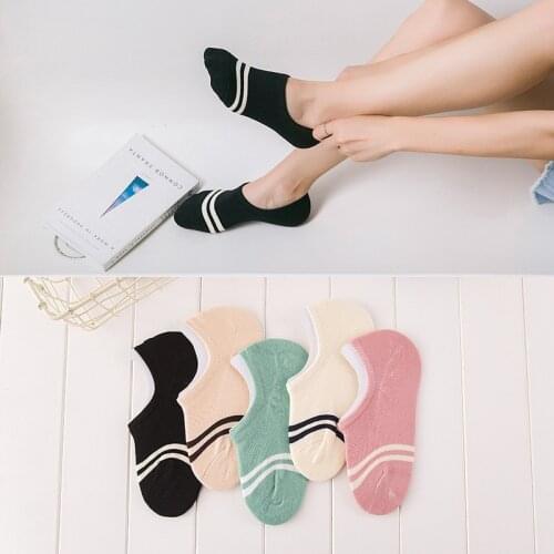 Comfortable cotton girl womens socks ankle low female invisible color girl boy hosiery ladies boat sock slipper 1pair=2pcs WS97
