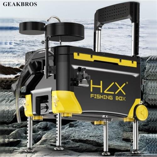 36L Fishing Tackle Box Multi-functional Fishing Accessories Storage Box Can Sit Trolley Fishing Box With Wheels Fish Equipment