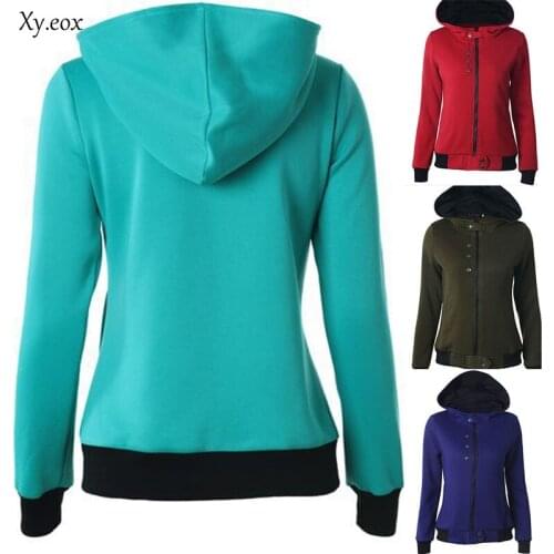 Women Hooded Cardigan Coat Ladies Winter Warm Long Sleeve Sweatshirt Outwear New