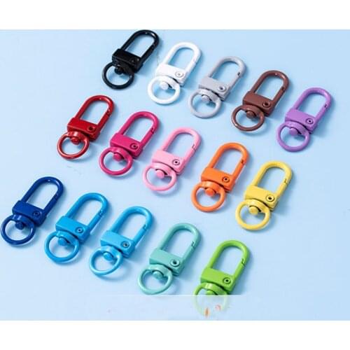 10pcs Classic Metal Swivel Trigger Lobster Clasps Clip Snap Colorful Hook Key Chain Ring Lanyard Craft Bag Parts Pick Outdoor