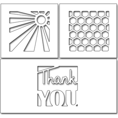 3pcs/Set Thank You Squares Metal Cutting Dies Stencil for DIY Scrapbooking Photo Album Embossing Paper Cards Decorative Crafts