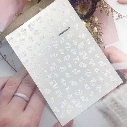 3D Nail Stickers Lace Bow Palace Style Design DIY Tips Nail Art Decoration Packaging Self-adhesive Transfer Decal Slider