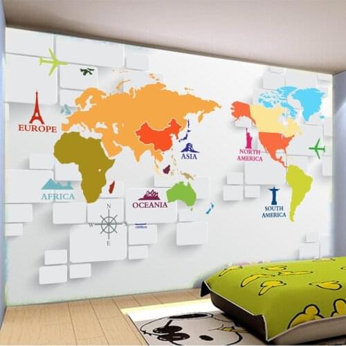 Wholesale 3d papel de parede modern grid Map 3d wall mural wallpaper for living room sofa background 3d photo mural wall fresco