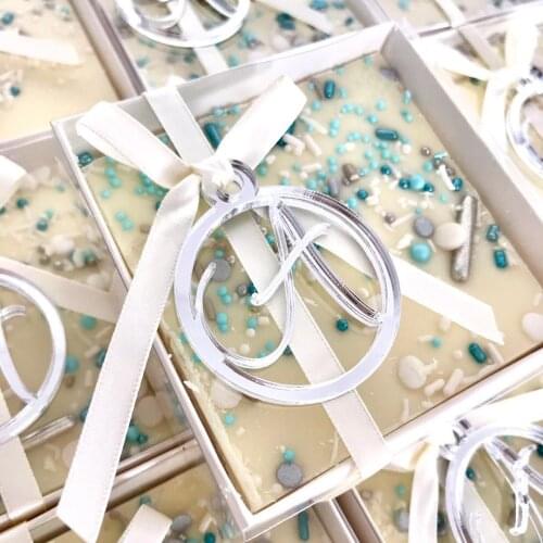 50 * Personalized Laser Cut Name Round Decoration For Baptism Christening Baby Shower Circle Tags Bags Favor (no box, no ribbon)