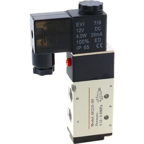 5Way 2 Position Electric Solenoid Valve 4V210-08 1/8" 1/4" Port Size DC12V,24V. AC110V,220V, Pneumatic parts air control valve