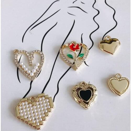 DIY Jewelry Accessories Alloy Heart Belt Rhinestone Belt Pearl Pendant Jewelry Accessories Material