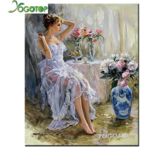 YOGOTOP Diamond Embroidery Europe beauty Handmade Mosaic Diy Diamond Painting Cross Stitch Pattern Square Drill Home Decor ZB454