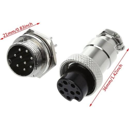 Aviation Plug Male & Female Wire Panel Metal Connector 16mm 2/3/4/5/6/8/9 Pin GX16