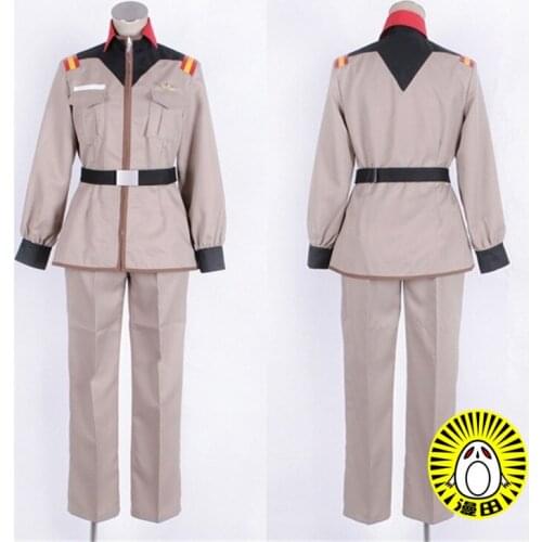 Free shipping Cartoon Anime Gundam Cosplay Earth Federation Military Uniform Cos Woman Man Halloween Party Cosplay Costume