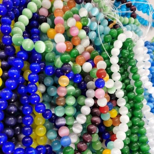 Loose Spacer Round Cats Eye Crystal Glass 4mm 6mm 8mm 10mm 12mm 14mm 16mm Crafts Beads for Jewelry Making DIY