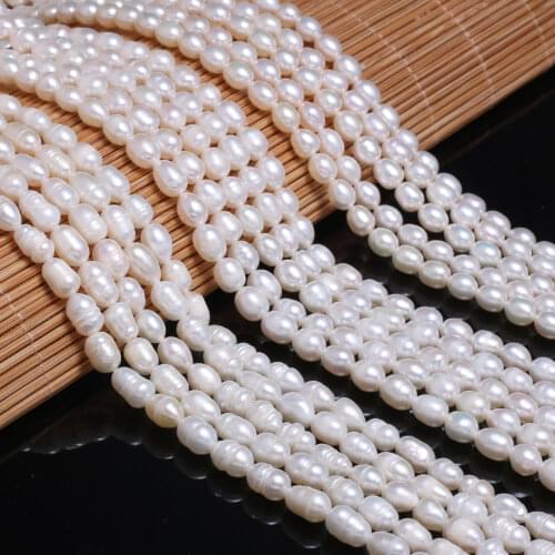High Quality Natural Freshwater Pearl Oval Loose Beads 5-6 mm For Jewelry Making DIY Bracelet Earrings Necklace Accessory