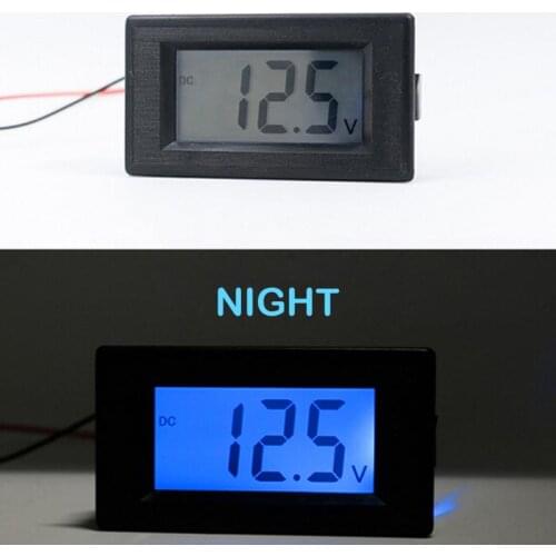 Digital Voltmeter DC 4-30V 0-100V 2/3 Line Digital Voltage Tester Meter Blue LCD Backlit Panel Monitor Meter