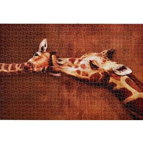 Deer first kiss The wooden puzzle 1000 pieces ersion paper jigsaw puzzle white card adult childrens educational toys