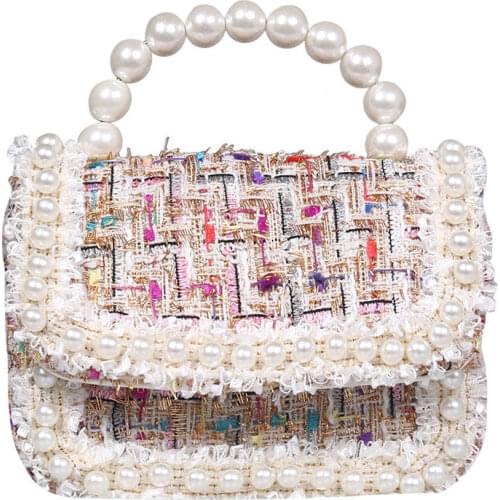 Children Shoulder Bags Princess Style Kids Messenger Bags Fashion Handbag for Baby Girls Pearl Lace Infant Crossbody Bags Purses