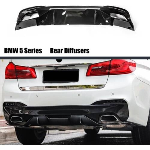 For BMW 5 Series G30 G38 Sport 2018 2019 2020 2021 MP Style Car Bumper Plate Protector 2PCS/Set Rear Lip Diffuser Spoiler