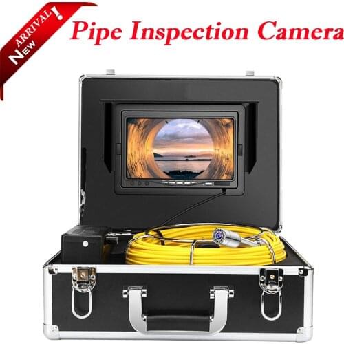 20M Sewer Snake Cam Endoscope with Video Recorder Function Pipe Inspection Camera 23mm Lens 7inch Drain Pipeline Inspection