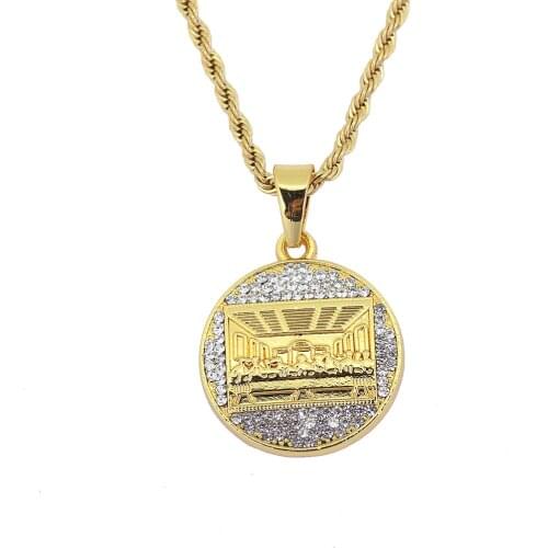 European Pendant Jesuss Last Supper Christian Gifts Catholicism Lamb of God Jesus Decor Ornaments Kirsite Round Jesu Gifts