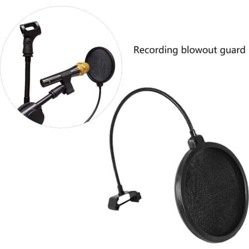 Flexible Studio Recording Microphone Double Layer Wind Screen Shield Mic Filter for School Office Work Conference Supply