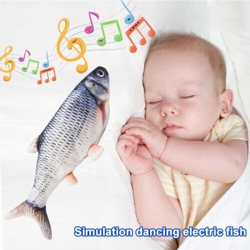 Flopping Fish Moving Plush Toy With Light And Sound Realistic Flopping Fish Wiggle Fish Toys Motion Kitten Toy Cat Accessories