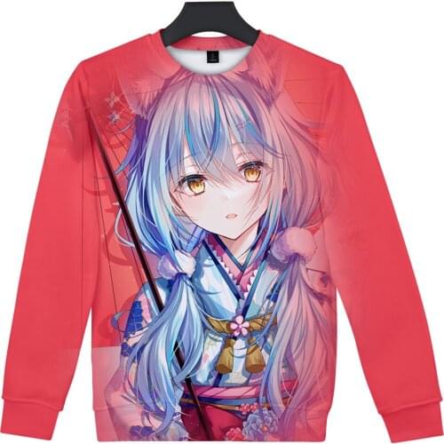 HOLOLIVE VTuber Yukihana Lamy 3D printing autumn and winter Holiday passionate style Men/Women Japan Kawaii clothes Round