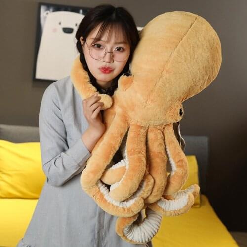 30cm-90cm Lifelike Big Eyes Octopus Plush Toy Soft Stuffed Cartoon Sea Animal Doll Baby Accompany Home Decor Kids Birthday Gifts